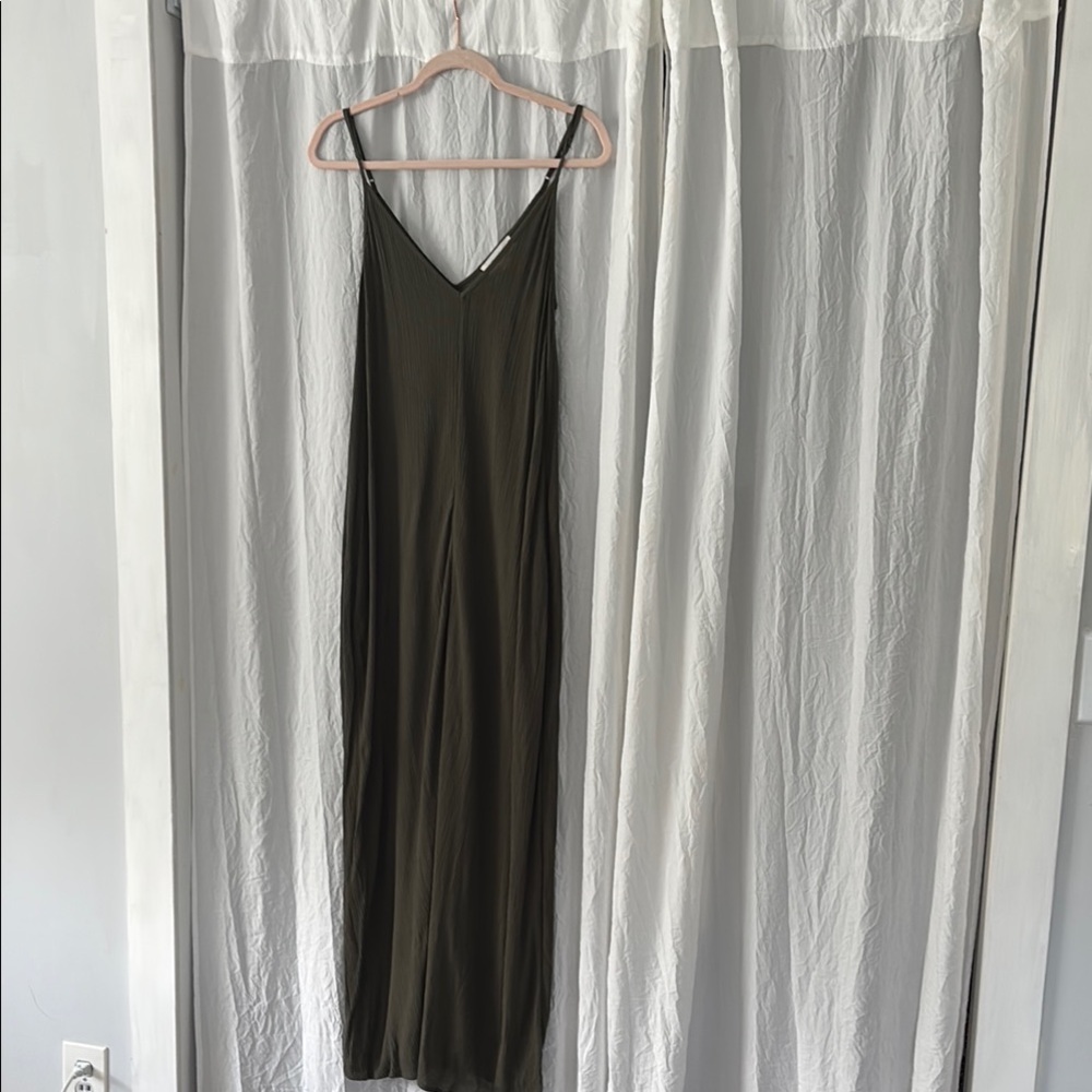 Green Sleeveless Maxi Slip Dress